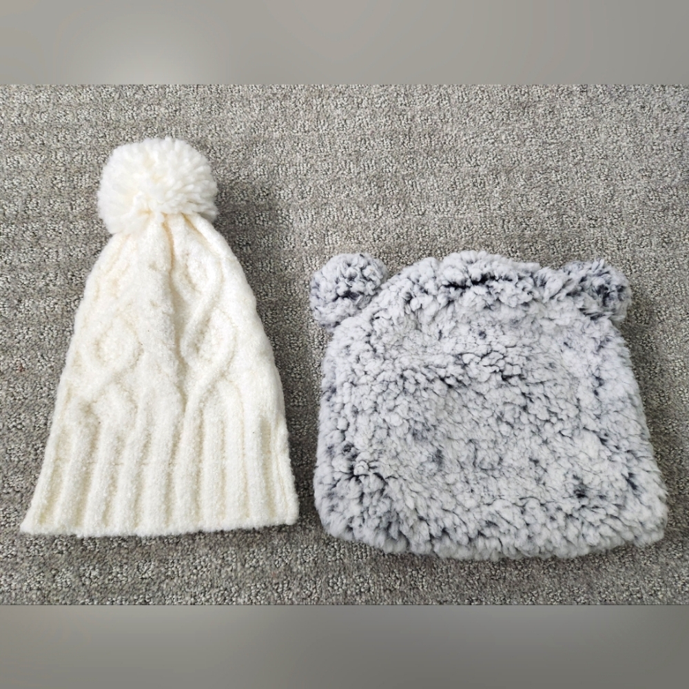 Baby toddler Boy girl hat bundle beige grey size 2t-4t